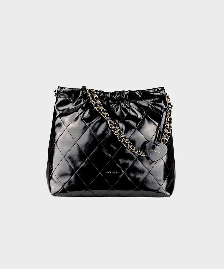 Studio Saera Feminine Quilted 2-Way Chain Shoulder Bag H24H1023 Black