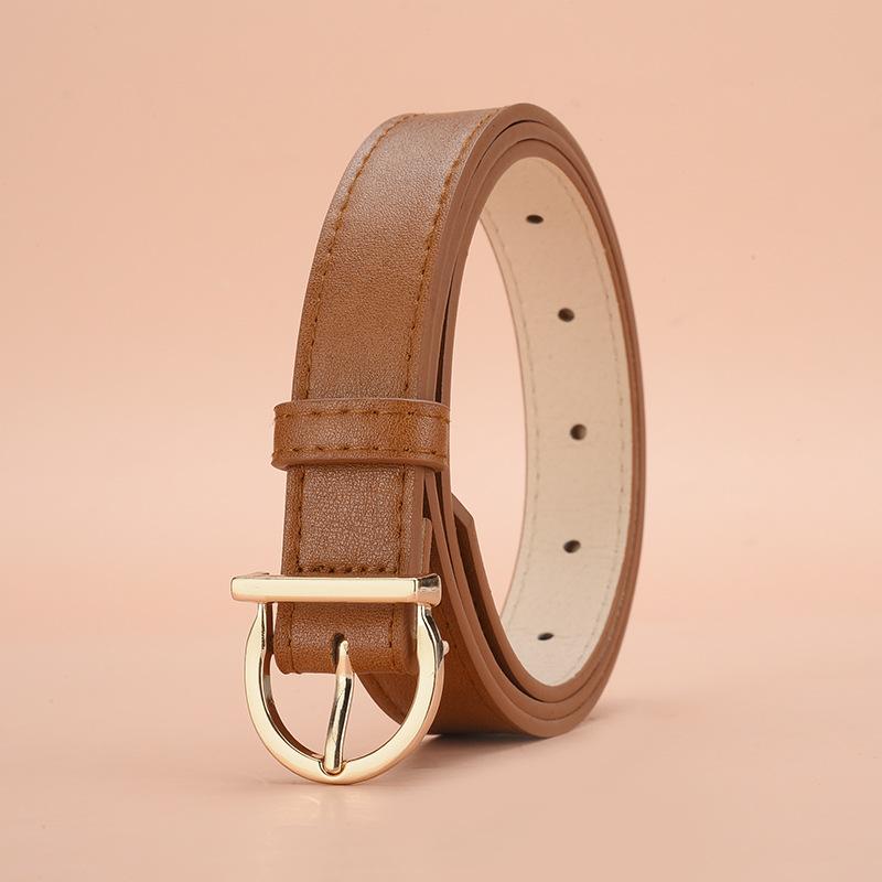 Stylish Retro Gold Pin Buckle Women'S Belt Personalized Simple Decorative Suit Jeans Dress Belt Women'S