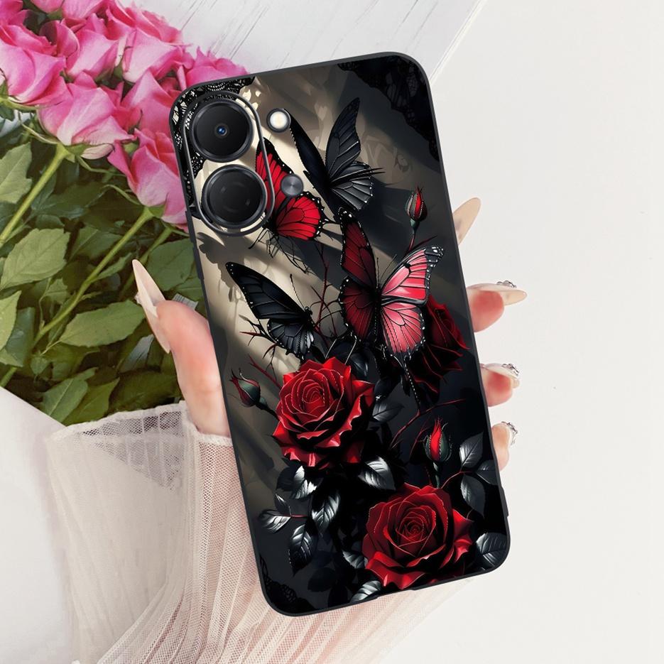 Pour Tecno Spark Go 3 Coque KN3 Housse Peinte Papillon de Luxe Coque de Téléphone Souple en TPU Pour Tecno Spark Go 3 SparkGo3 Coque Arrière Fundas