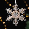Sparkling Snowflake Ice Strip Pendants Gold Sequin Ballet Girl Xmas Tree Hanging Ornament with Ribbons Transparent