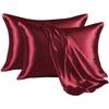 Silky Pillow Cover Satin Pillowcase for Hair and Skin, Silk Satin Pillowcase 2 Pack, Queen Size Pillow Cases Set of 2, with Envelope Closure