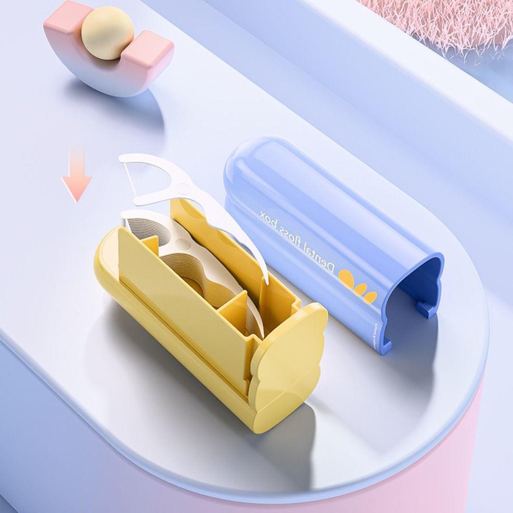 Press-on Floss Stick Storage Box Creativity Mini Teeth Stick Case Floss Stick Organizer Daily Use