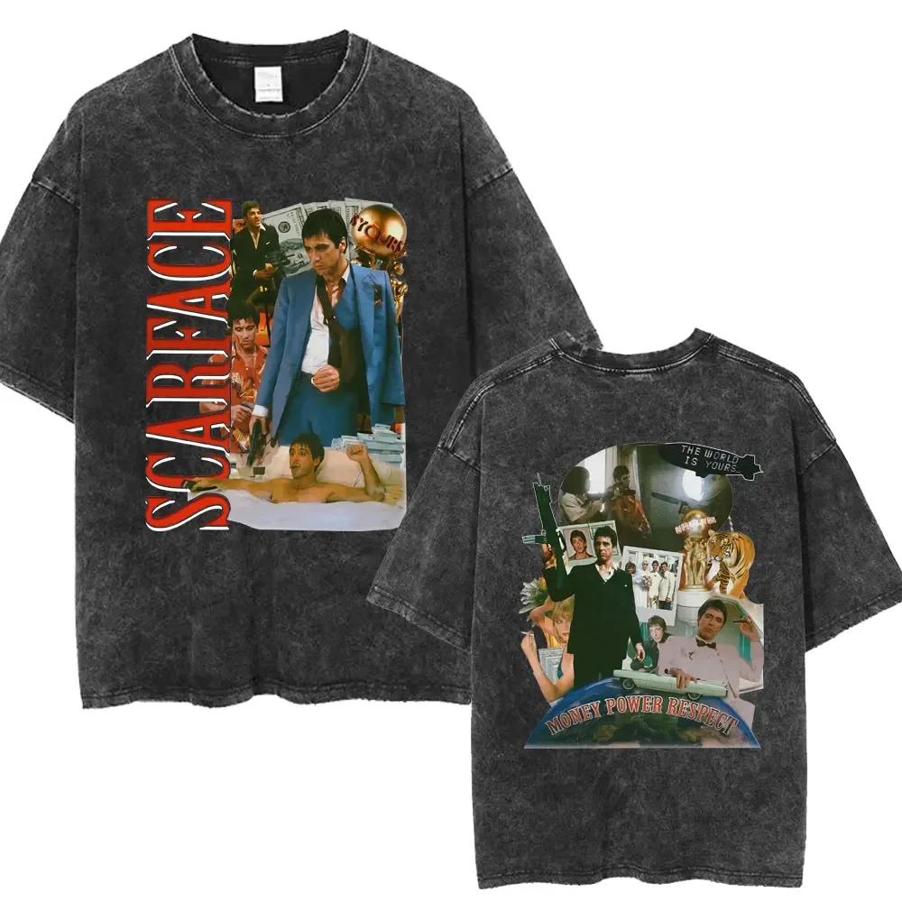Streetwear Ταινία Scarface Να Λέτε Πάντα την Αλήθεια Ακόμα και Όταν Λέω Ψέματα Ανδρικό Πλυμένο T-shirt Vintage Πανκ