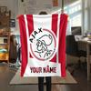 Custom Name Ajax Amsterdam Flannel Blanket, High quality Comfortable for All Seasons, Home Decor, Warmth and Comfort