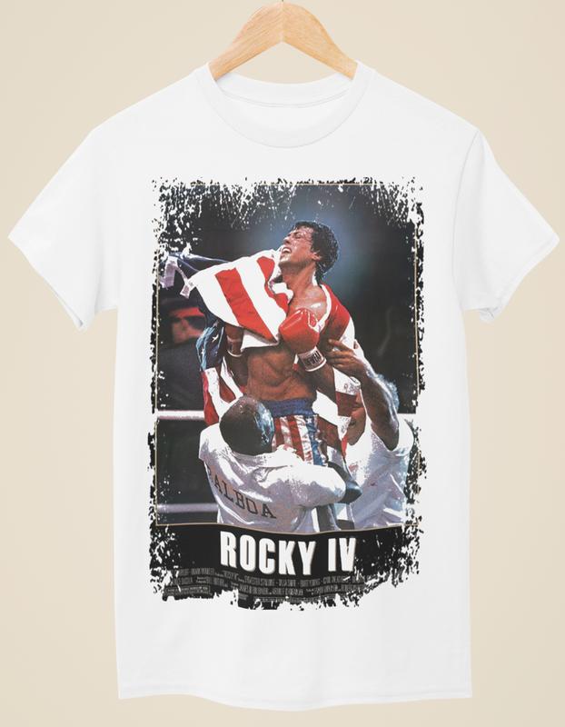 Rocky IV - Movie Poster Inspired Unisex White T-Shirt Graphic Tee