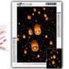 Diamant-Stickerei Thaise Lampion und Lotus Blume Licht 5D DIY Diamant Malerei Kreuzstich Strass
