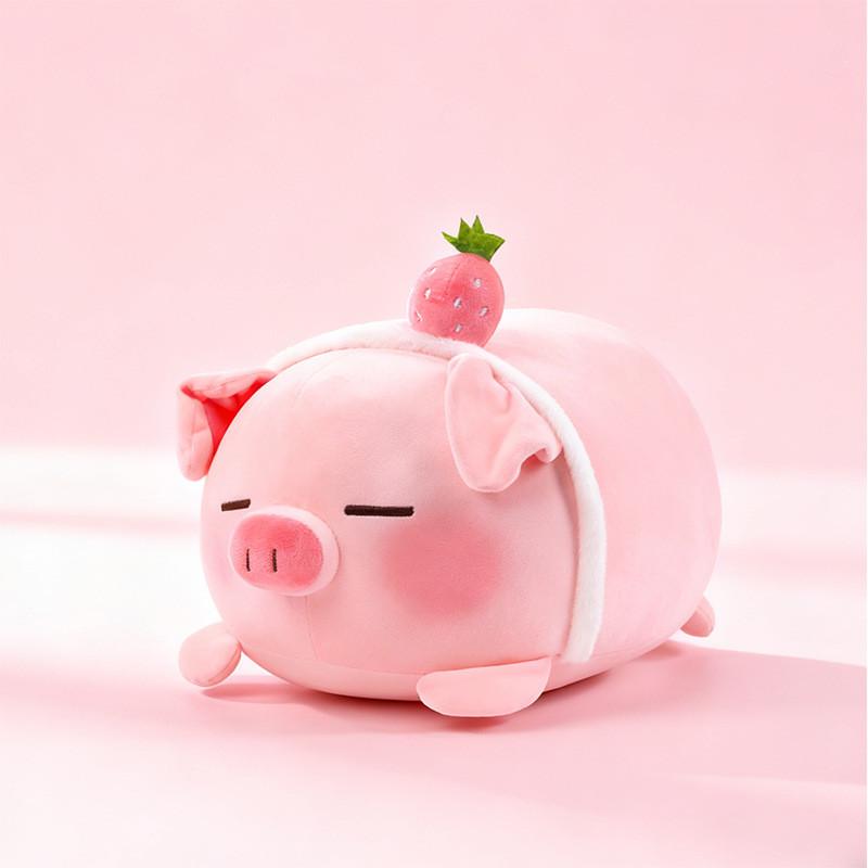 Cute Strawberry Pig Plush Pillow Soft Stuffed Animal For Kids And Teens