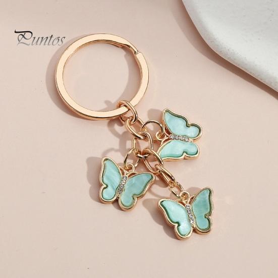 Key Chain Butterfly Charms Tassel Stainless Exquisite Shoulder Bag Schoolbag Decoration Hanging Pendant Smooth Car Key Keyring Purse Bag Accessories