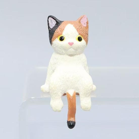 Ornement de Voiture Léger Mini Figurine de Chat Décoration d'Écran d'Ordinateur Bureau Accessoires de Tableau de Bord de Voiture