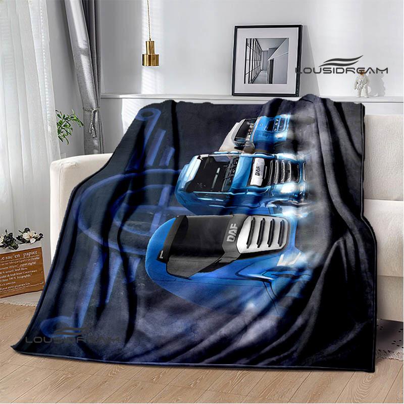 3D DAF Truck Retro Printed Blankets Picnic Blanket Warm Flannel Blankets Soft and Comfortable Blanket Bed Linings Birthday Gift