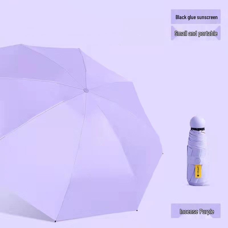 Schwarzer, faltbarer Sonnenschirm mit UV-Schutz – UV-Schutz für Damen mit individuellem Logo