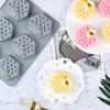 Silicone Hexagonal Bee Soap Mold,6-Cavity 3D Bee Honeycomb Mold,Easy Release Non-Stick Plaster Craft Candle Making Mould