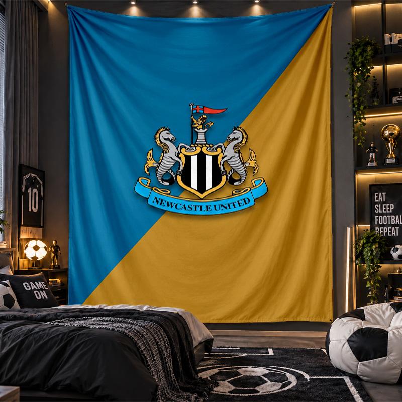 Wall Hanging Tapestry Newcastle United Football Print Cloth for Living Room Bedroom Home Decor