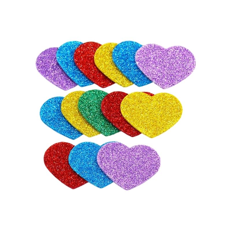 Glittering Number Star Heart Flower Foam Sticker for Birthday Card Making Notebook Journal Classroom Wall Decoration