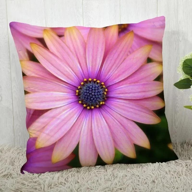 Luxury Home Decor Pillow Cover Flower Daisy Pattern Cushion Cover Living Room Sofa Cushion Cover