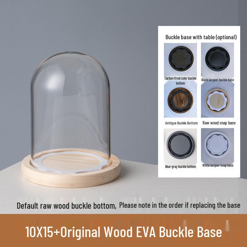 Round Dustproof Eternal Flower Display Stand with EVA Anti-Shedding Base and Rubber Ring