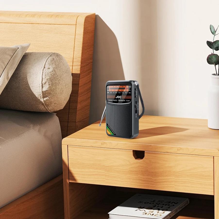 Tragbares AM/FM/SW Taschenradio mit wiederaufladbarem Akku, kabelgebundenem Kopfhörer, Mini-FM-Empfänger-Radios