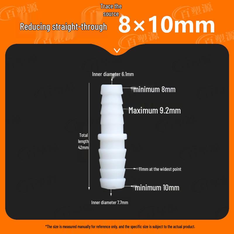 Hose Reducer Straight Plastic Connector, Two-Way Air Tube Adapter, Fish Tank Faucet Quick Connect