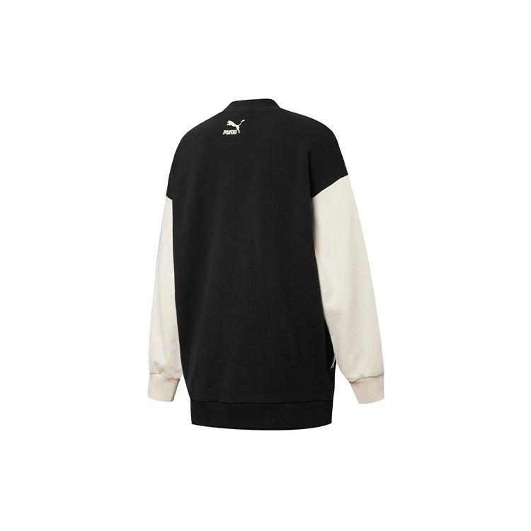 (WMNS) PUMA Bomber Logo Print Retro Kleurblok Jas Zwart Dames 536309-01