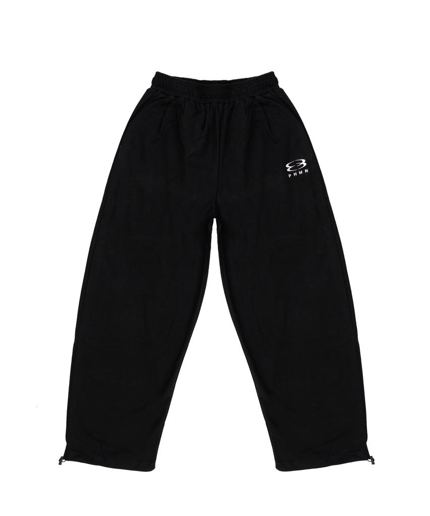 PHERMENON Oversized Wide String Jogger Pants - Black