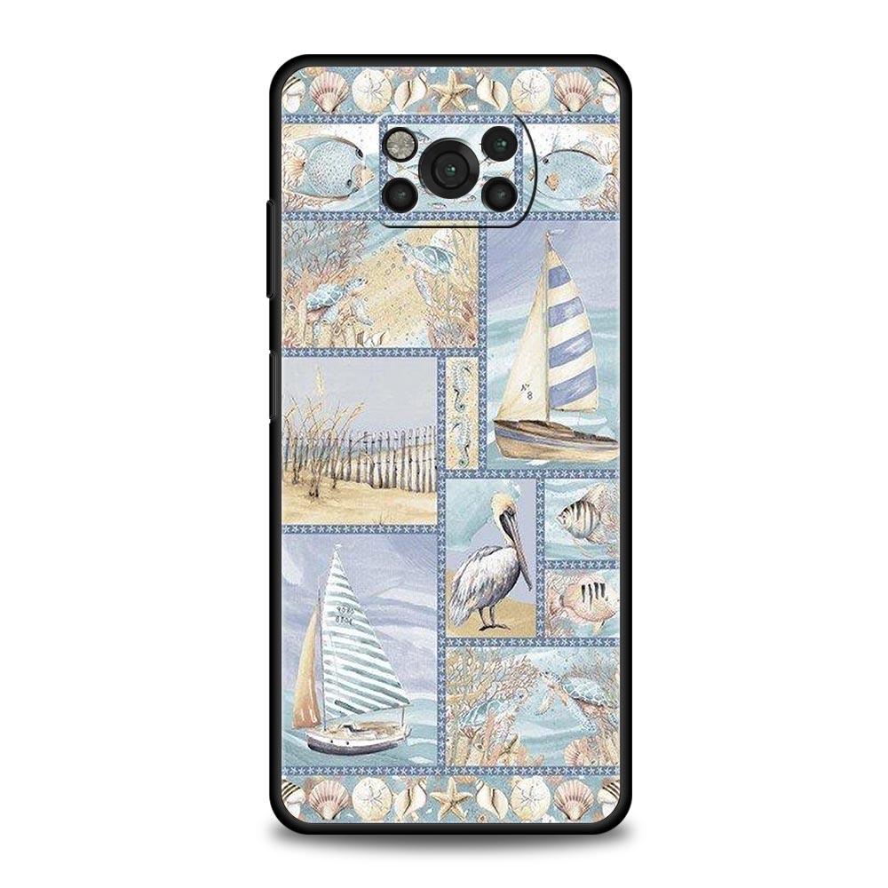 Ozean Küste Muschel Seetang Handyhülle Cover für Xiaomi Poco F7 Ultra F6 F5 F4 F3 X6 X5 X4 X3 NFC C51 C55 M4 GT 5G Weiches TPU