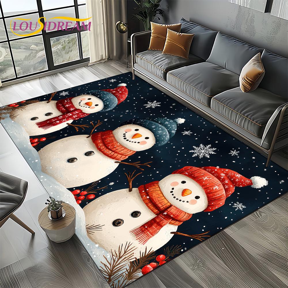 2025 Frohe Weihnachten Baum Weihnachtsmann, Neujahr Märchen Geschenk Teppich für Zuhause Schlafzimmer Sofa Fußmatte Dekoration, Rutschfeste Bodenmatte