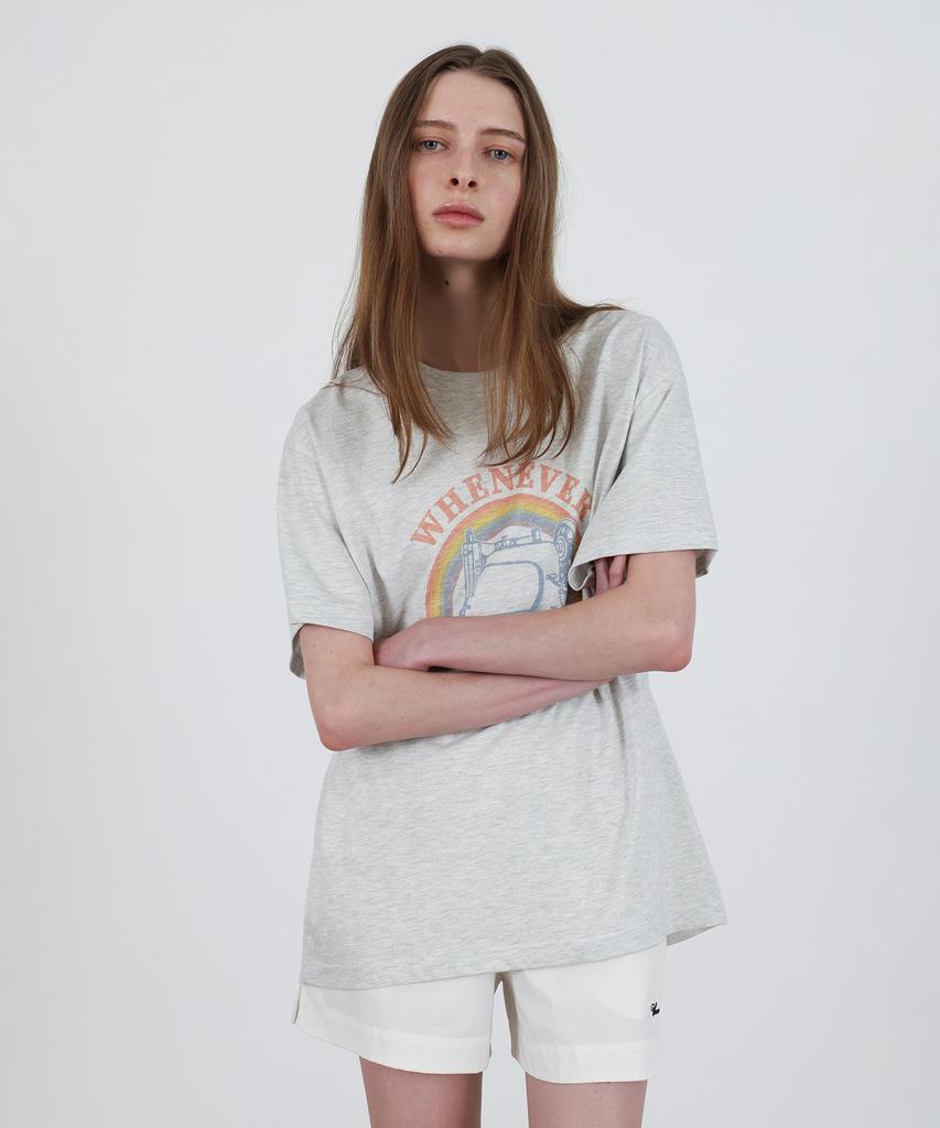 Leuba Fuzzy Rainbow T-Shirt - Melange Gray
