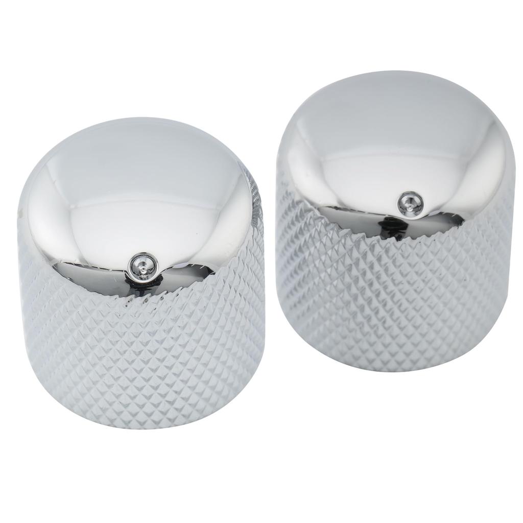 Musiclily Pro 18mm Stahl-Domknöpfe mit Zoll-Positionsmarkierungen für USA E-Gitarren/Bässe, Chrom (2er Set)