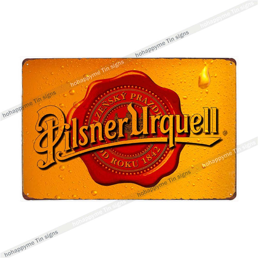 Pilsner Urquell Kovová Nástenná Umenie Plagát Belgické Pivo Značka Vintage Bar Mužská Jaskyňa Klub Plechová Maľba Dekorácia Doska Dekorácia 20x30cm