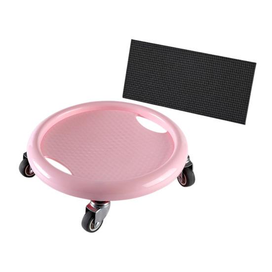 Abdominal Roller Wheel with Kneeling Mat 360 Degrees Rotating Men Women Core Training Abdominal Exerciser Board with 4 Wheels Home Gym Fitness