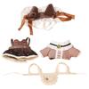 Niannyyhouse 10cm Plush Clothes, Headgear, Dress Shirt, Skirt, Apron, Maid Kit, Cotton Doll Outfit, Accessories, Dress-Up (Brown)