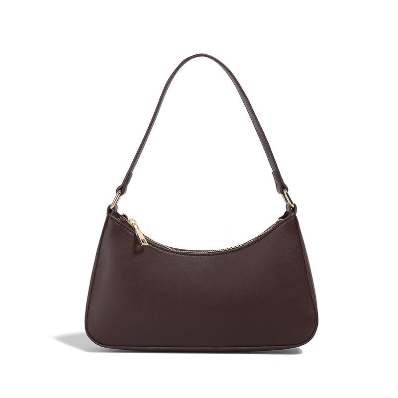 Niche 2025 Retro Women's Versatile Solid Color Underarm Chain Bag