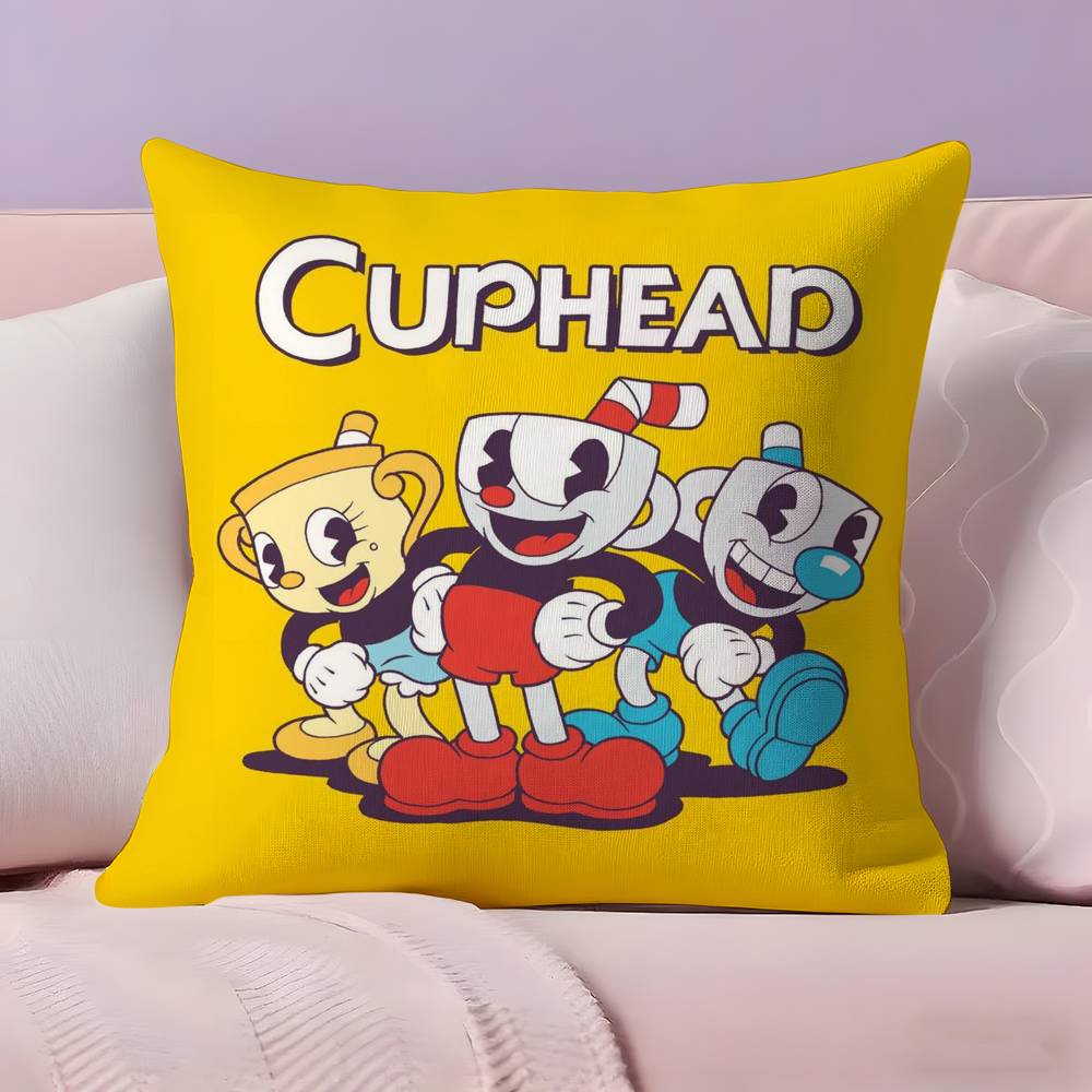 Classic Cute Game C-Cuphead Pillow Case  Ultra Soft Skin Friendly Fabric Cloud Like Comfort & Concealed Zipper