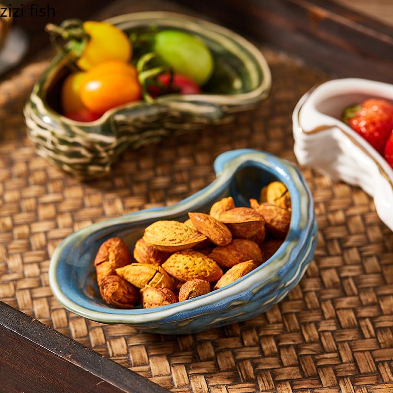 Ceramic Oyster Plate Dining Plate Snack Plates Dessert Bowl Fruit Dish Salad Bowl Sashimi Bowls Dim Sum Dish Sauce Dishes