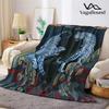 Dual Blue Tigers Flannel Blanket Warm Soft Halloween Christmas Couch Warm Cozy Decorative Decor Gift for All Season