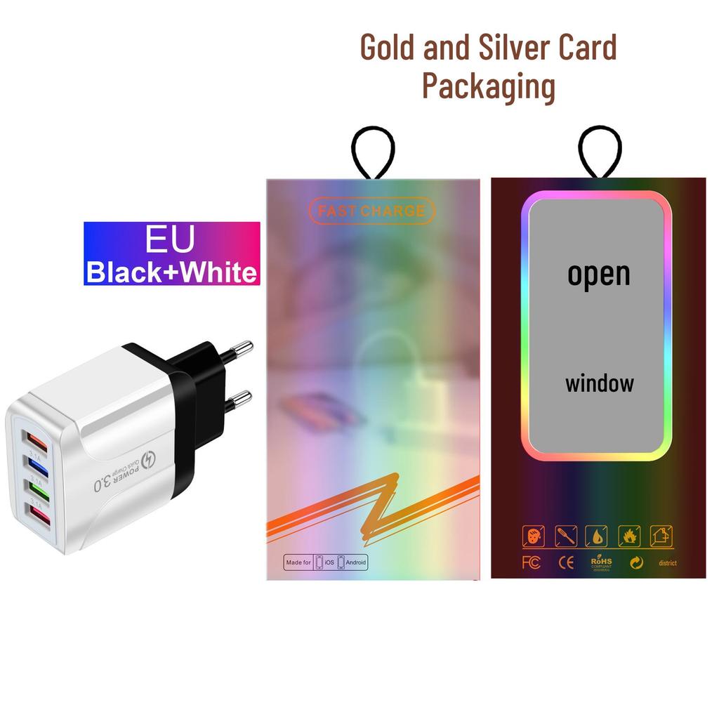 Vibrant 4-Port USB Travel Charger, 5V/2.4A Fast Charging, New Model with Australian Standard.