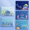 MINISO Cartoon Stitch File Pocket A4 Large Capacity Paper Storage File Bag School Supplies Office Supplies Kids Xmas Gifts