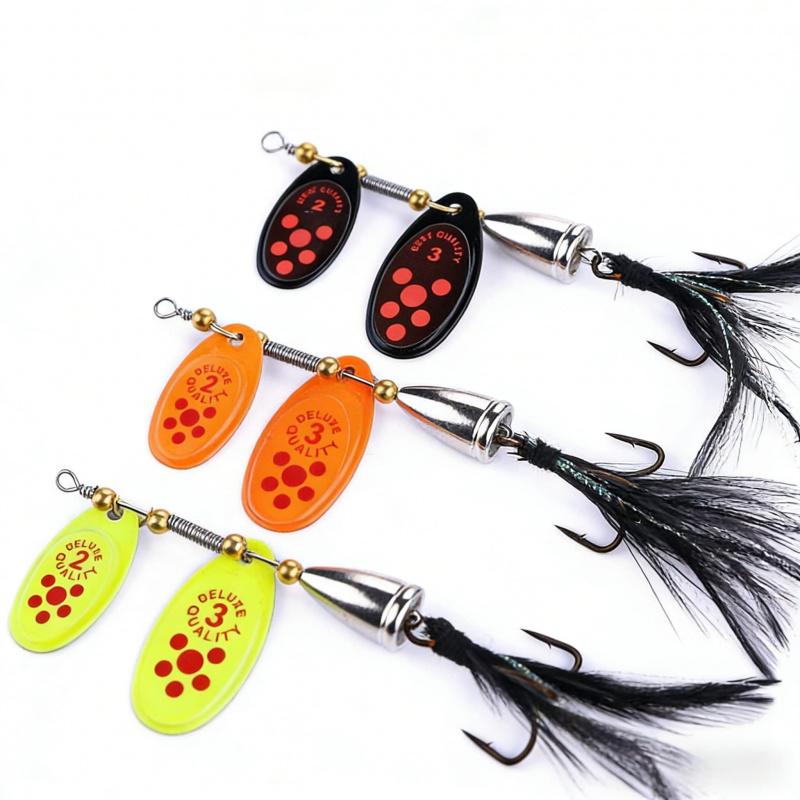 13G 6.5CMRotating Sequin Feather Hook Lure Bait Bionic Fake Bait Salmon Bass Red Snapper Special Fishing Gear
