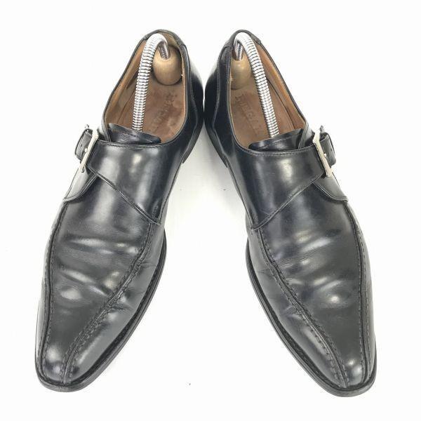 Regal Genuine Leather Goodyear Welt Monk Strap Business Dress Shoes Size 25.5cm Black(USED)