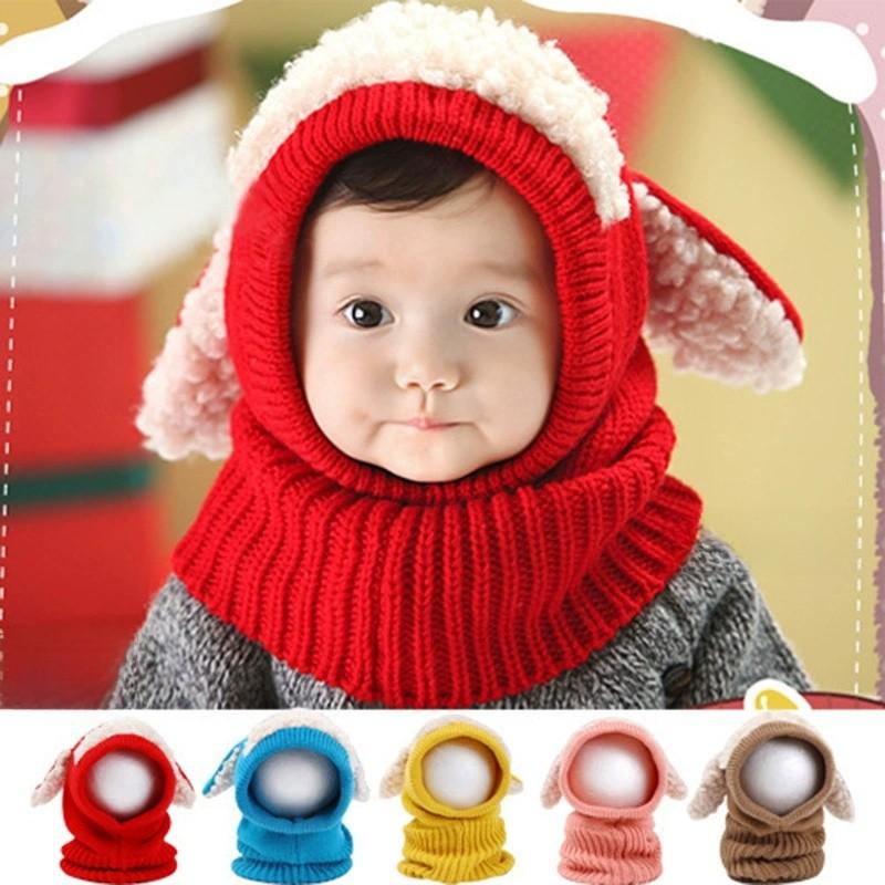 Knitted Baby Hat With Fluffy Dog Design For Winter Warmth And Windproof Comfort