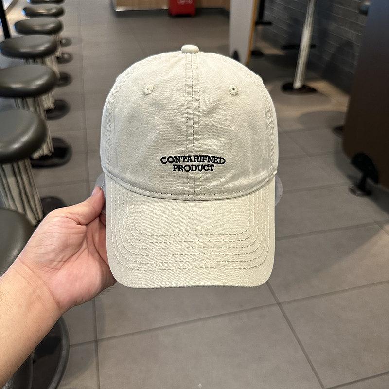 Washed and old letters simple casual baseball cap young couple spring and summer street versatile curved brim hat men