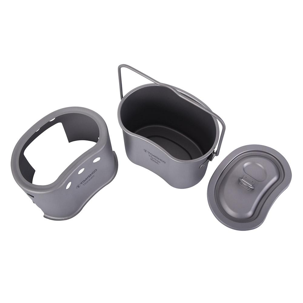 Titanium Pot and Stove Portable Cookware Set Outdoor Camping Cooking Equipment Lightweight