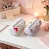 Colorful Sugar Needle Design Pouch Cake Roll Pencil Case, Cute Plush Makeup Bag, Large Capacity Pen Dessert Shaped Pouch, Soft Fluffy Stationery
