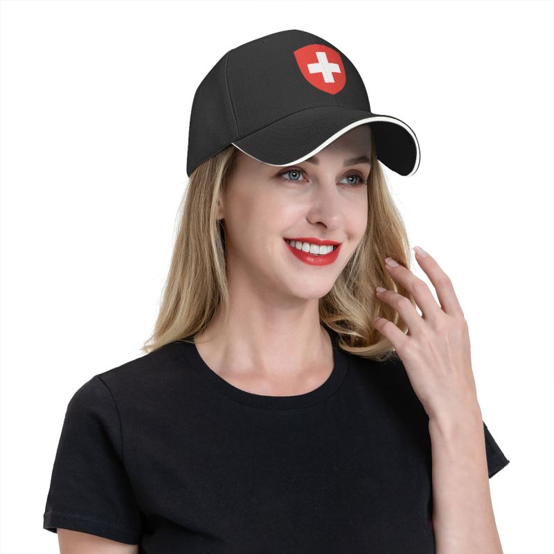 Cool Coat Of Arms Of Switzerland Baseballová čepice Unisex Women Personalizovaný nastavitelný dospělý táta klobouk Spring
