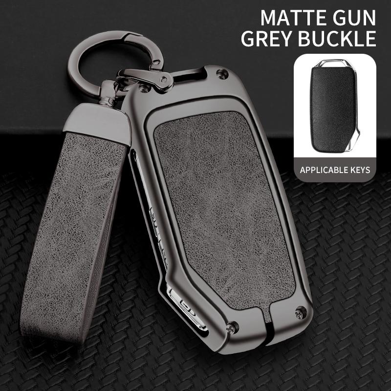RXEC6 Metal Leather Car Key Protection Shell Case Cover For Kia Sportage Ceed Sorento Cerato Forte KX3 K5 2017-2020 Auto Accessories