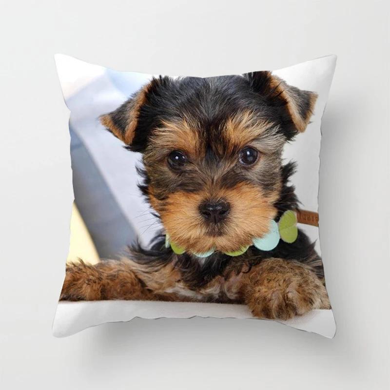 Schlafzimmer Sofa Lendenkissenbezug Auto Dekoration Niedlicher Hund Yorkie Yorkshire Dekor Druck Kissenbezug