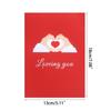 Pop Up Heart Valentine's Day Greeting Card Folding Blessing Card Supplies for Children Girl Boys Birthday