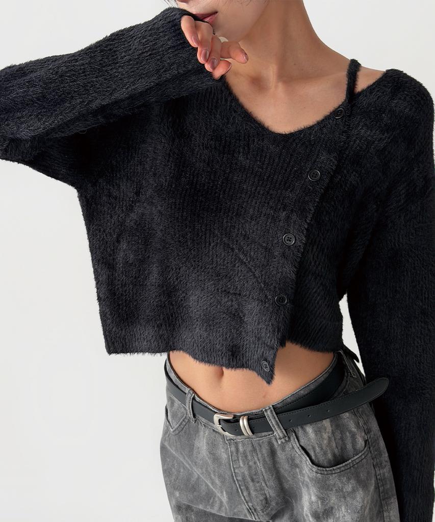 THE GREEN LAB Hairy Soft Knit [Black]