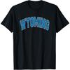Wyoming Arched Blue Text T-Shirt