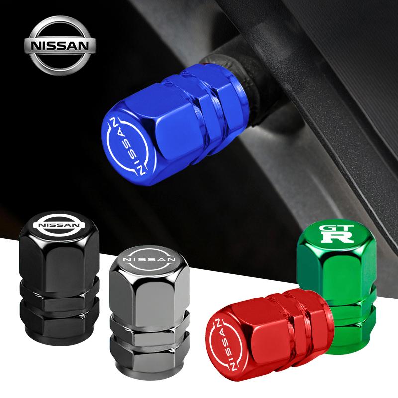 4Pcs Car Tire Valve Caps Metal Styling Tyre Air Stems Cover For Nissan X-trail Qashqai Note Juke Sentra Patrol Navara Micra
